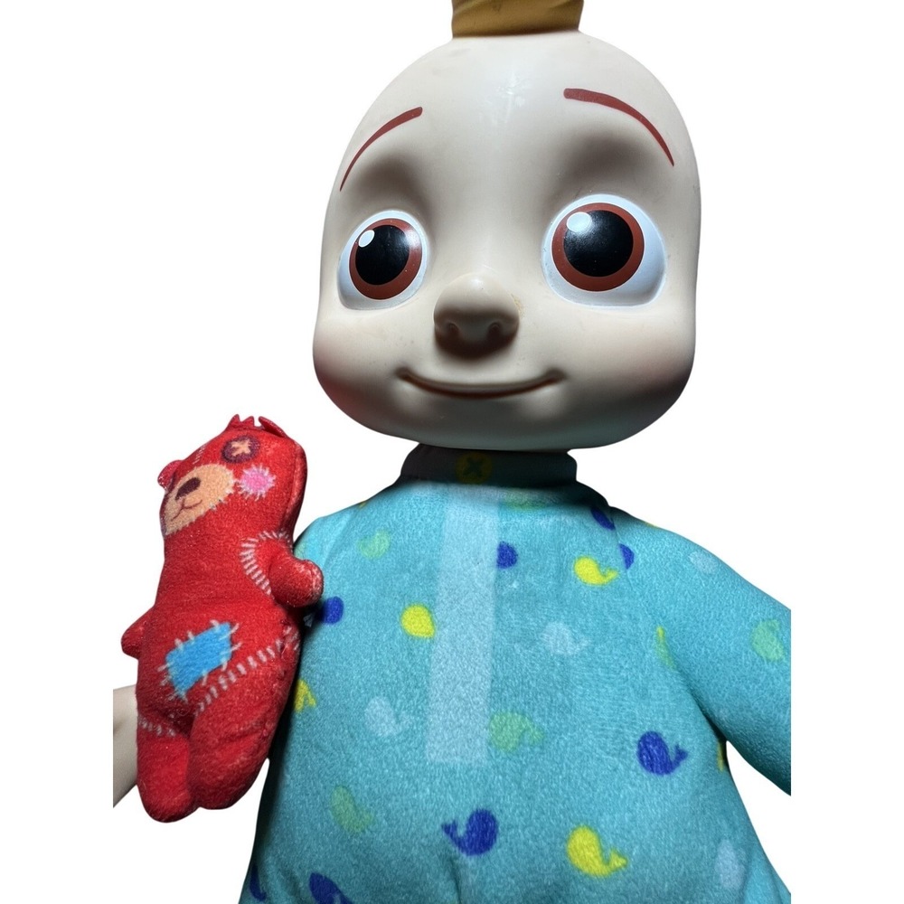 Cocomelon JJ Bedtime Plush Musical Doll Teal Onesie Teddy Bear CMW0016